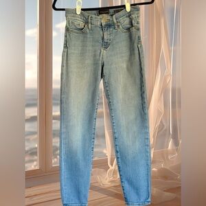 Banana Republic Premium Denim Mid-Rise Light Wash Crop Skinny Jeans Size…